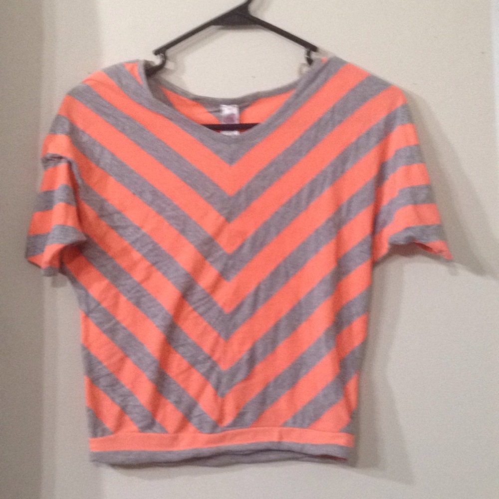 Orange and gray striped shirt